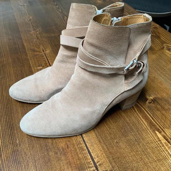Gorgeous Nude Suede Ankle Boots - Picture 3 of 6